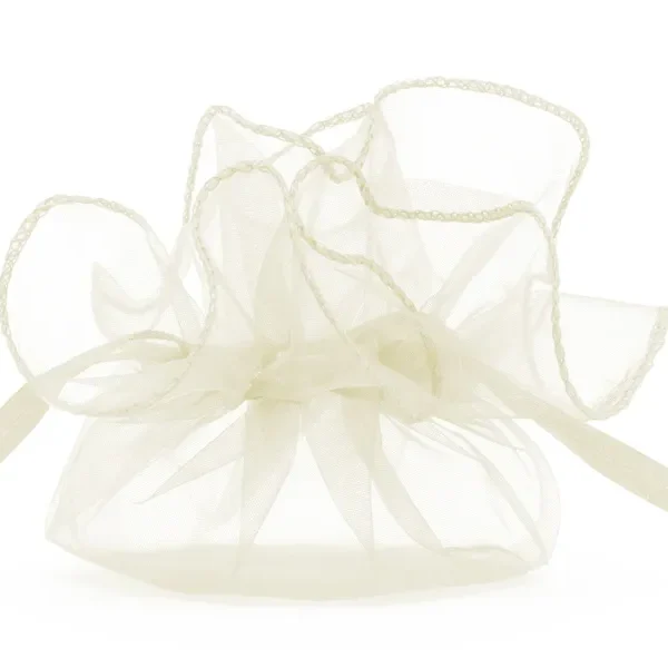 Sacoșă organza crem 25 cm set 10 PartyDeco WRG6-079-10