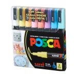 Set 8 culori pastel markere UniBall Posca PC-3M M1484