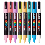 Set 8 culori pastel markere Posca PC-5M UniBall M1487