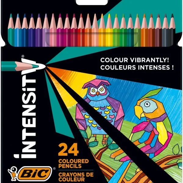 Creioane colorate triunghiulare set 24 BIC Intensity