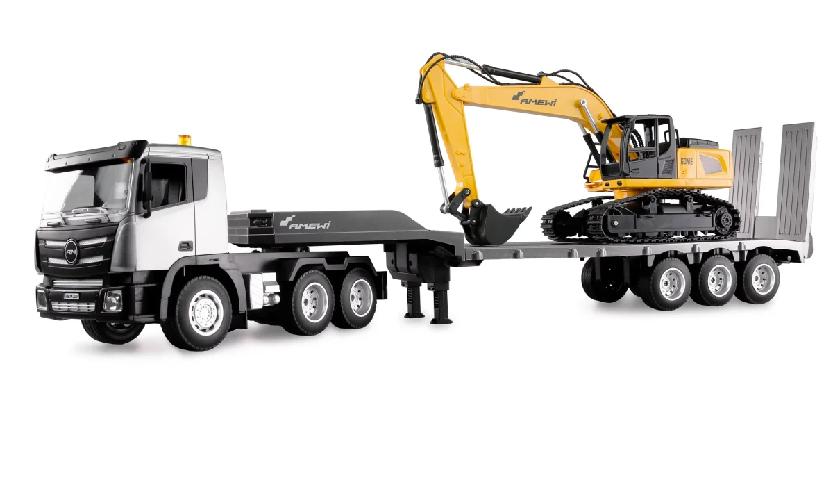 Camion cu remorcă și excavator 2-în-1 1:24 RTR Amewi 22673