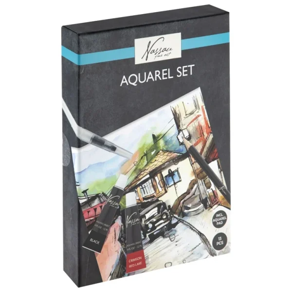 Set pictură acuarelă 13 piese Nassau AR0526/GE