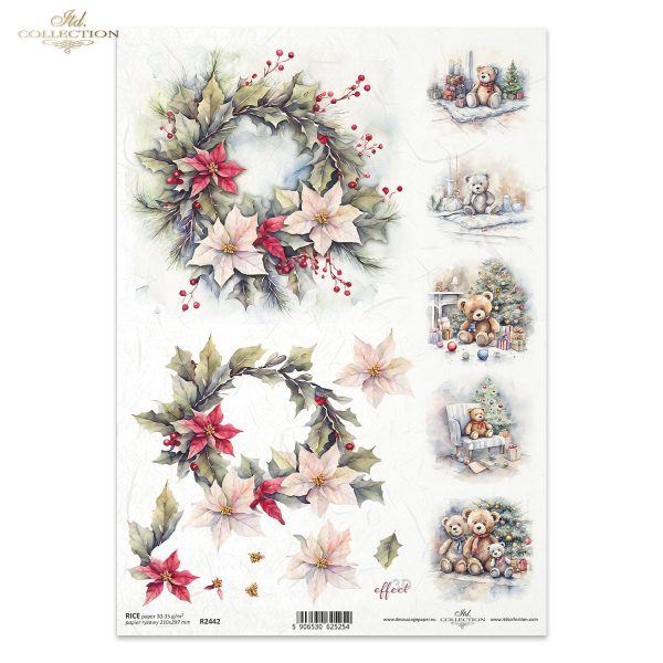 Hârtie de orez coroană de iarnă ITD Collection R2442