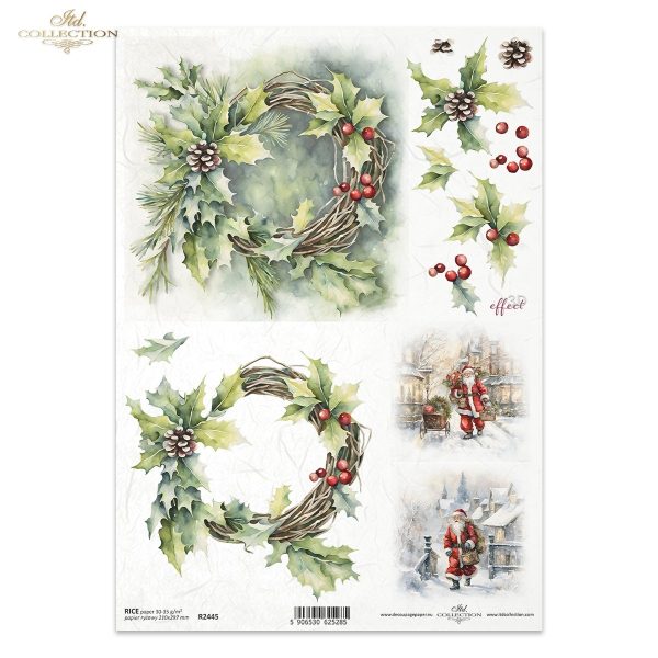 Hârtie de orez coroană de iarnă ITD Collection R2445