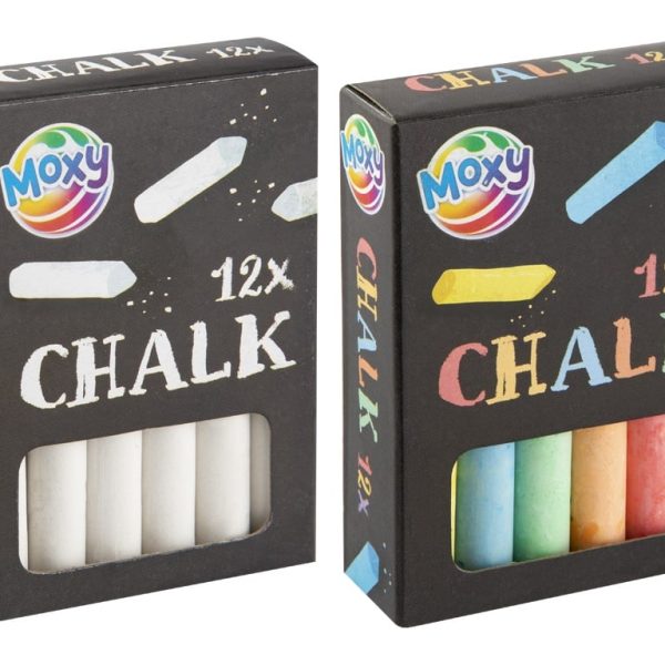 Set cretă 12 bucăți alb sau colorat Moxy 100129