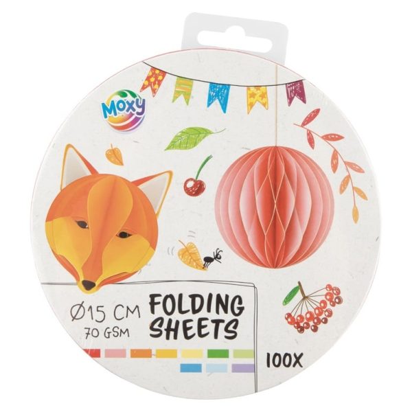 Hârtie origami rotundă 100 coli Moxy 110007