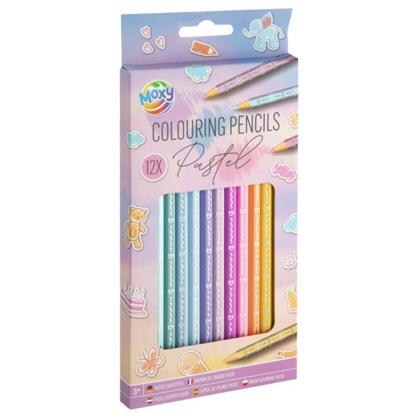 Set 12 creioane colorate pastel Moxy 150131