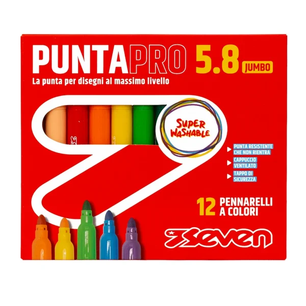 Set carioci colorate Jumbo PuntaPro 5.8 Seven