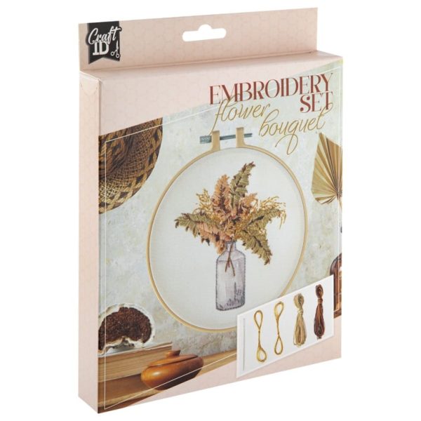 Set broderie vază cu flori 15 cm CraftID CR1735/GE
