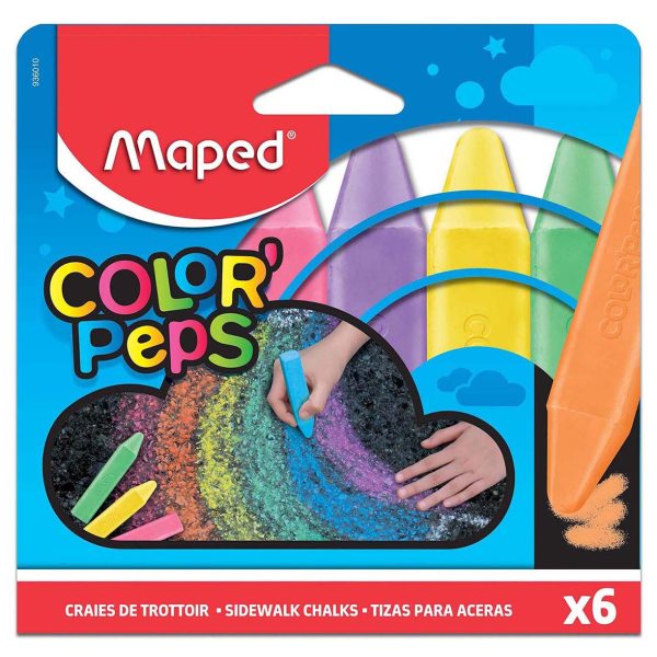 Creta colorata pentru asfalt set 6 Color Peps Jumbo Maped 936010