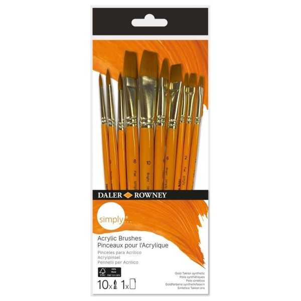 Set 10 pensule Acrylic Simply Daler Rowney 216620110