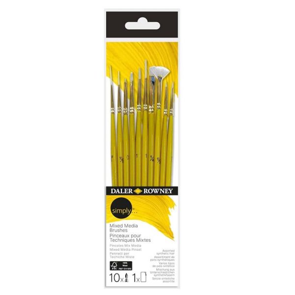 Set 10 pensule Mixed media Simply Daler Rowney 216650310