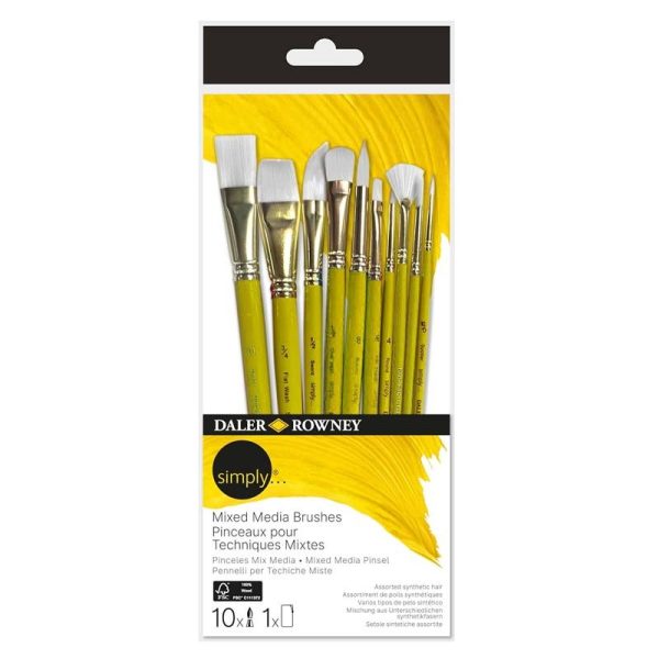 Set 10 pensule Mixed media Simply Daler Rowney 216650110