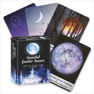 Oracol fazelor lunare set 44 cărți Yasmin Boland Ilustrații de Nyx Rowan